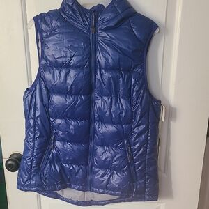 NWT Tangerine Blue Puffer Vest with Hood